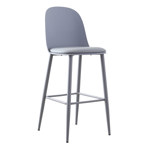 Banqueta Taburete Vita Makom Patas De Hierro, Diseño Moderno, Gris