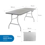 Mesa plegable plástica 180cm Skop Garden SKTR180A Gris
