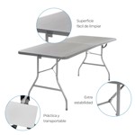 Mesa plegable plástica 180cm Skop Garden SKTR180A Gris