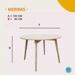 Mesa Comedor Redonda Nórdica 100