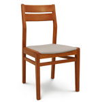 Silla de Comedor Docta lustre Cedro Tapizado Inka Beige Espácity
