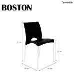 JUEGO DE 4 SILLAS BOSTON PATAS DE ALUMINIO NEGRO