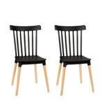 SET DE 2 SILLAS DE DISEÑO WINDSOR NEGRAS