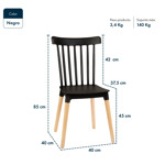 SET DE 2 SILLAS DE DISEÑO WINDSOR NEGRAS