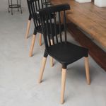 SET DE 2 SILLAS DE DISEÑO WINDSOR NEGRAS