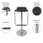 Banqueta Ecocuero Respaldar Bajo Con Apoya Pies X2