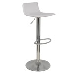 Banqueta Stick Ecocuero Blanco Resp. Medio Altura Regulable