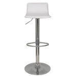 Banqueta Stick Ecocuero Blanco Resp. Medio Altura Regulable