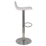 Banqueta Stick Ecocuero Blanco Resp. Medio Altura Regulable