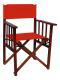 SILLON LONA ROJA DIRECTOR UMBRELLA MADERA OSCURA 
