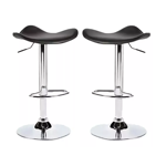 Banqueta X2 Silla Regulable Ecocuero Desayunador Shoppy Negro