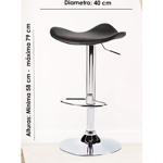 Banqueta X2 Silla Regulable Ecocuero Desayunador Shoppy Negro
