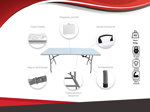 Mesa De Exterior Picnic Portable Plastica Con Hierro 180 Cm