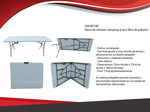 Mesa De Exterior Picnic Portable Plastica Con Hierro 180 Cm
