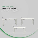 Mesa Picnic Plegable 1.20 Mts Blanca