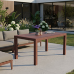 Mesa Plastica Rectangular Chocolate Simil Rattan 140x80x76cm