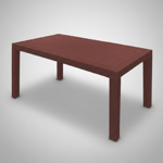 Mesa Plastica Rectangular Chocolate Simil Rattan 140x80x76cm
