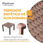 Mesa Plastica Rectangular Chocolate Simil Rattan 140x80x76cm