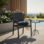 Juego de 6 Sillon De Plastico Negro Reforzadas Con Apoyabrazos Simil Rattan