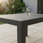 Mesa Plastica Cuadrada Simil Rattan 80x80x76cm Negra