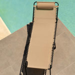 Reposera Catre Grande Plegable Color Beige
