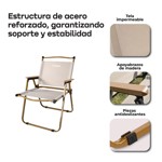 Combo x2 Reposera Plegable Waggs Playera Moderna Apoyabrazos Negro