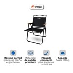Combo x2 Reposera Plegable Waggs Playera Moderna Apoyabrazos Negro