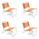 Reposera Naranja Silla Playera Posta Plegable Caño 3/4 Playa X 4unid