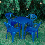 Silla Plastica De Jardin Mor 15151106 Color Azul