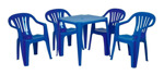 Silla Plastica De Jardin Mor 15151106 Color Azul
