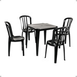 Silla De Plastico Jardin Lisa Mor 15151140 Color Negro