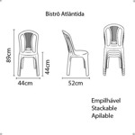 Silla De Plastico Jardin Lisa Mor 15151140 Color Negro