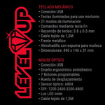 Kit Gamer Teclado Mecanico + Mouse Optico Level Up Pegasus