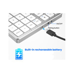 Teclado Numerico Extendido Bluetooth Inalambrico Usb - C - SILVER 