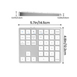 Teclado Numerico Extendido Bluetooth Inalambrico Usb - C - SILVER 