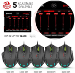 Redragon M908 Impact RGB LED MMO Mouse con botones laterales Ratón óptico 