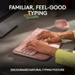 Teclado Logitech Wave Keys inalámbrico ergonómico Rose