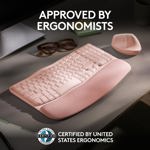 Teclado Logitech Wave Keys inalámbrico ergonómico Rose