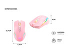 Mouse Rosa Inalámbrico Gamer Onikuma CW905 con Luz RGB