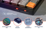 Teclado Mecánico Keychron K7 MAX Inalámbrico 65% Switch Rojo Retroiluminado RGB Hot Swap