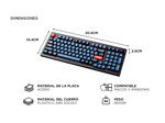 Teclado Mecánico Keychron V5 MAX Inalámbrico 96% Switch Rojo Retroiluminado RGB