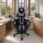 Silla Gamer Aliver Raptor Plus Masajeador Y Apoya Pies Ng-Gr
