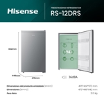 Heladera Bajo Mesada Hisense 94L Silver RS-12DRS