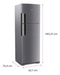 Heladera Top Mount No Frost Whirlpool Wrm42hk 386 Lts Inox