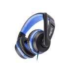 Auricular gaming para joystick tipo vincha con micrófono PS4 Xbox Celular NSAUG90S Negro con azul
