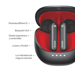 Auriculares In Ear X-View River Plate Bluetooth Negro