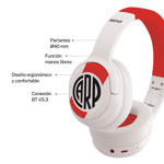 Auriculares Vincha X-View River Plate Bluetooth Blanco
