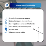 Pie Soporte Jirafa para Micrófono Pipeta Doble Waggs