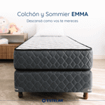 Colchón Y Sommier 1 Plaza Y Media Espuma Alta Densidad Estelar Emma Clásica 100x190 100kg Hotel