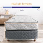 Conjunto Colchón y Sommier 1 Plaza y Media Espuma Alta Densidad Estelar Gamma 100x190 